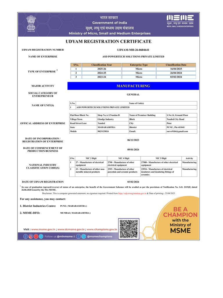Udyam Certificate